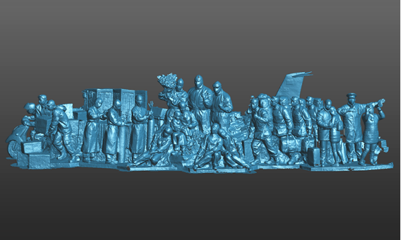 武漢中觀以志愿精神，為這座高3米、長達(dá)10米的大型雕塑提供三維數(shù)據(jù)采集服務(wù)。