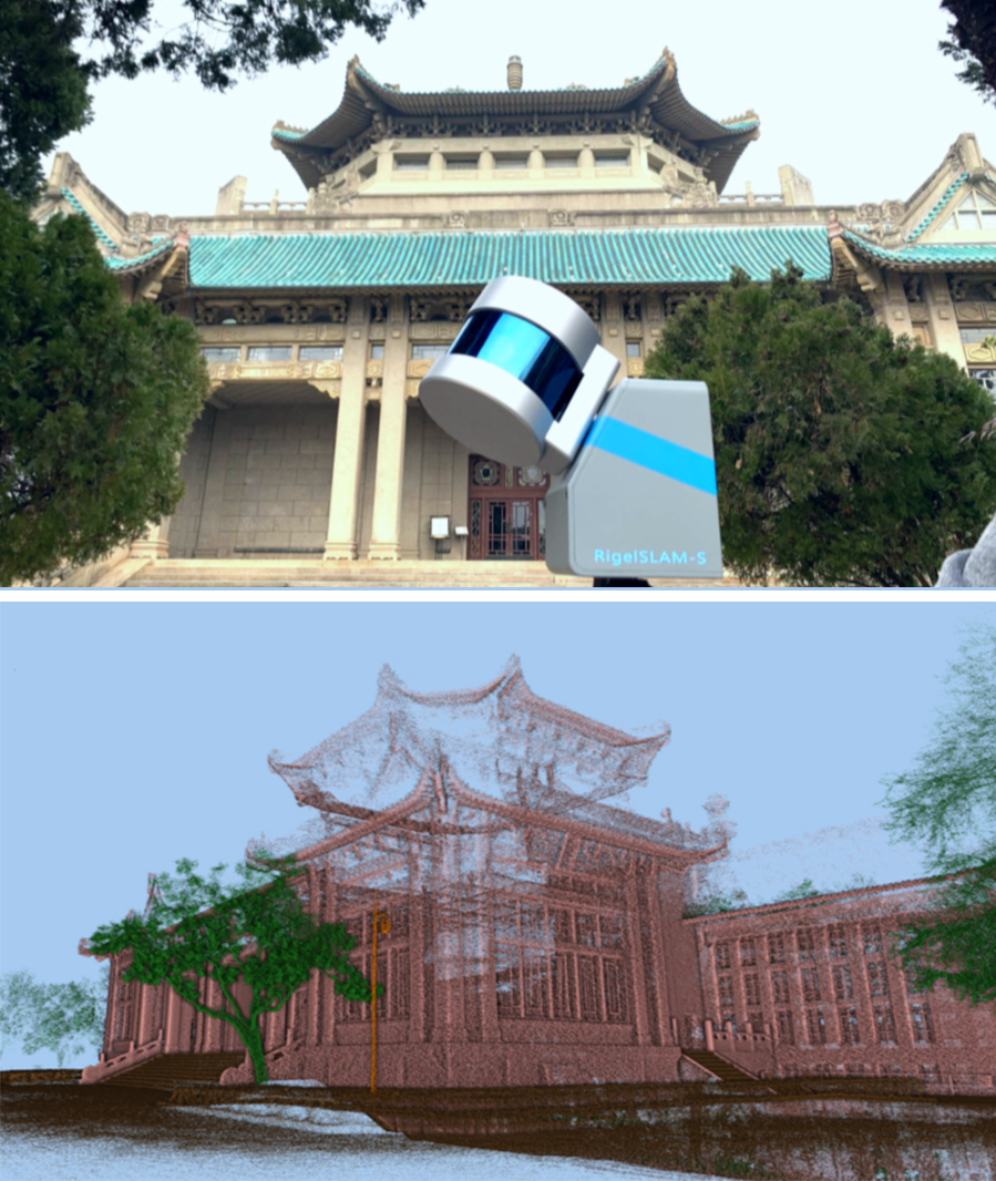 RigelSLAM走進(jìn)武大實景復(fù)現(xiàn)櫻花大道、新舊建筑