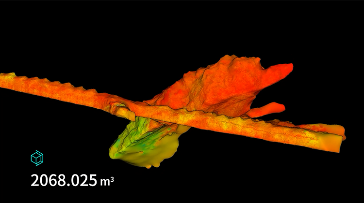 對(duì)采空區(qū)進(jìn)行點(diǎn)云封閉、體積測(cè)算